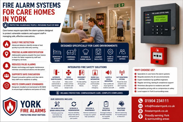 Fire Alarm Systems for Care Homes in York – Protecting Vulnerable Occupants